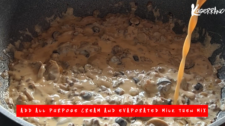add all purpose cream and milk