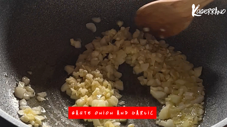 saute onion and garlic